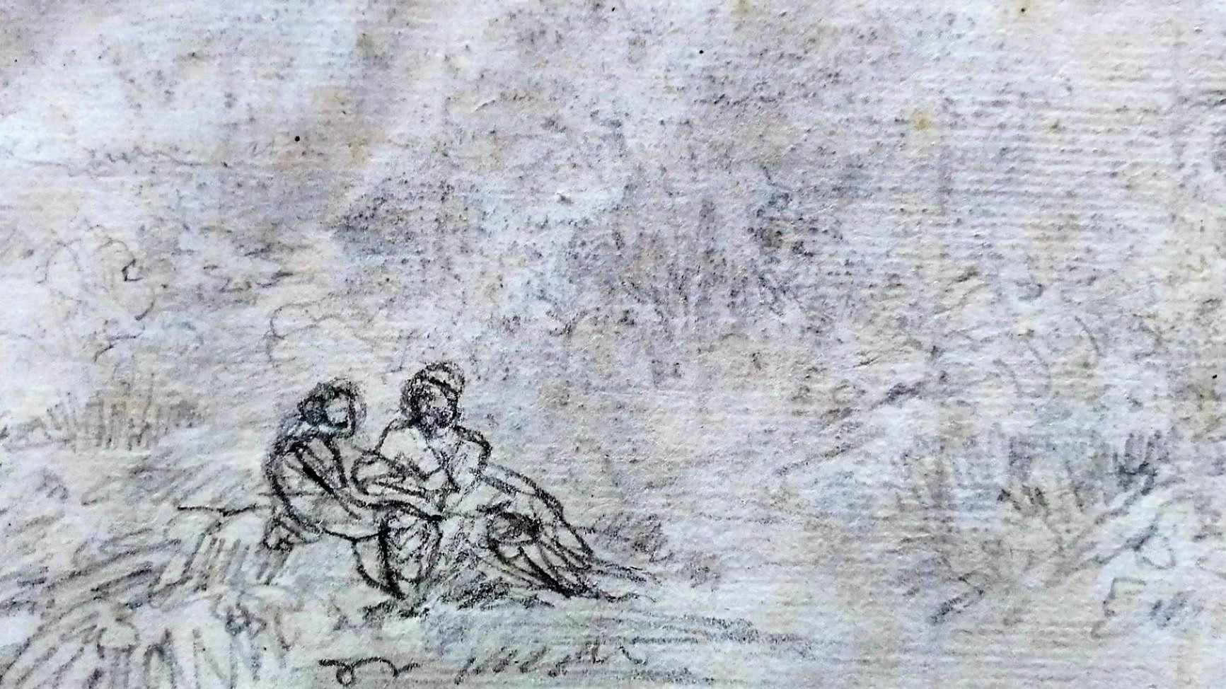 CorsiArte_Giovanni Carnovali, Paesaggi con figure, 1850/60,  matita su carta, Collezione privata